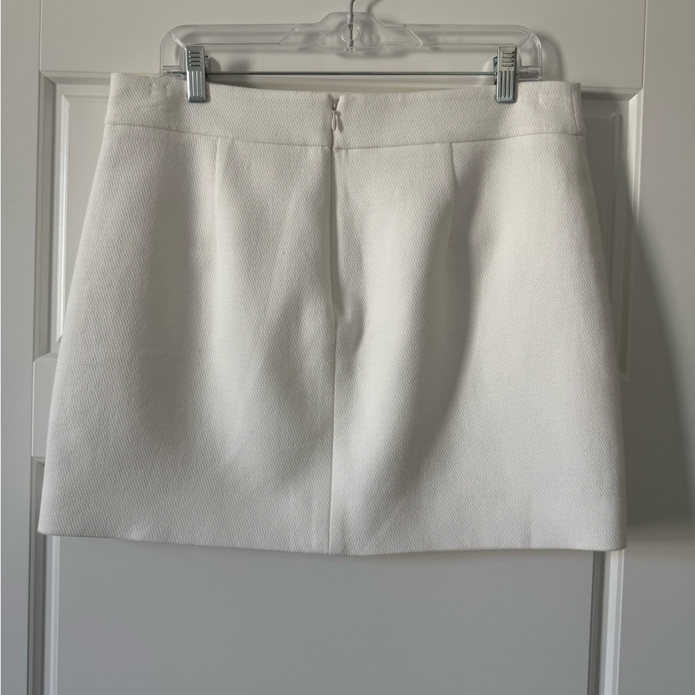 $298 Veronica Beard Emar Stretch Cotton Miniskirt Size 12 White - Picture 3 of 4